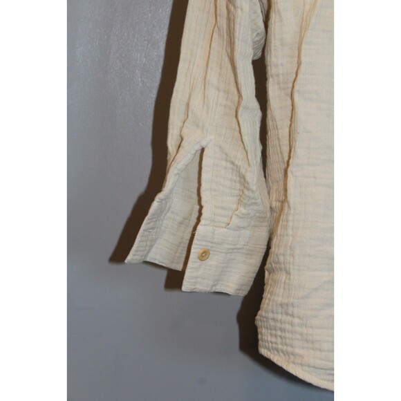 MATE The Label 100% Organic Cotton‎ Gauze Button Down Shirt NATURAL SZ S NWOT - Picture 10 of 11